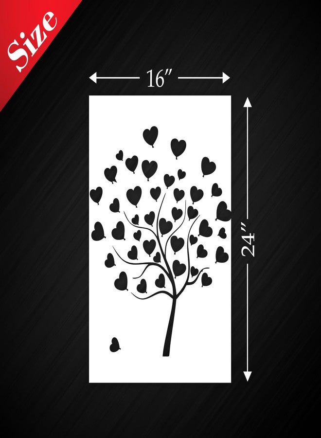 StenCart Stencil for Wall Painting Home HeartShape Tree Reusable Wall Stencil Design for Wall Decoration(16 inchx24 inch)-Suitable for Room Decor,Ceiling and Floors Stencil (Pack of 1) - Image 2